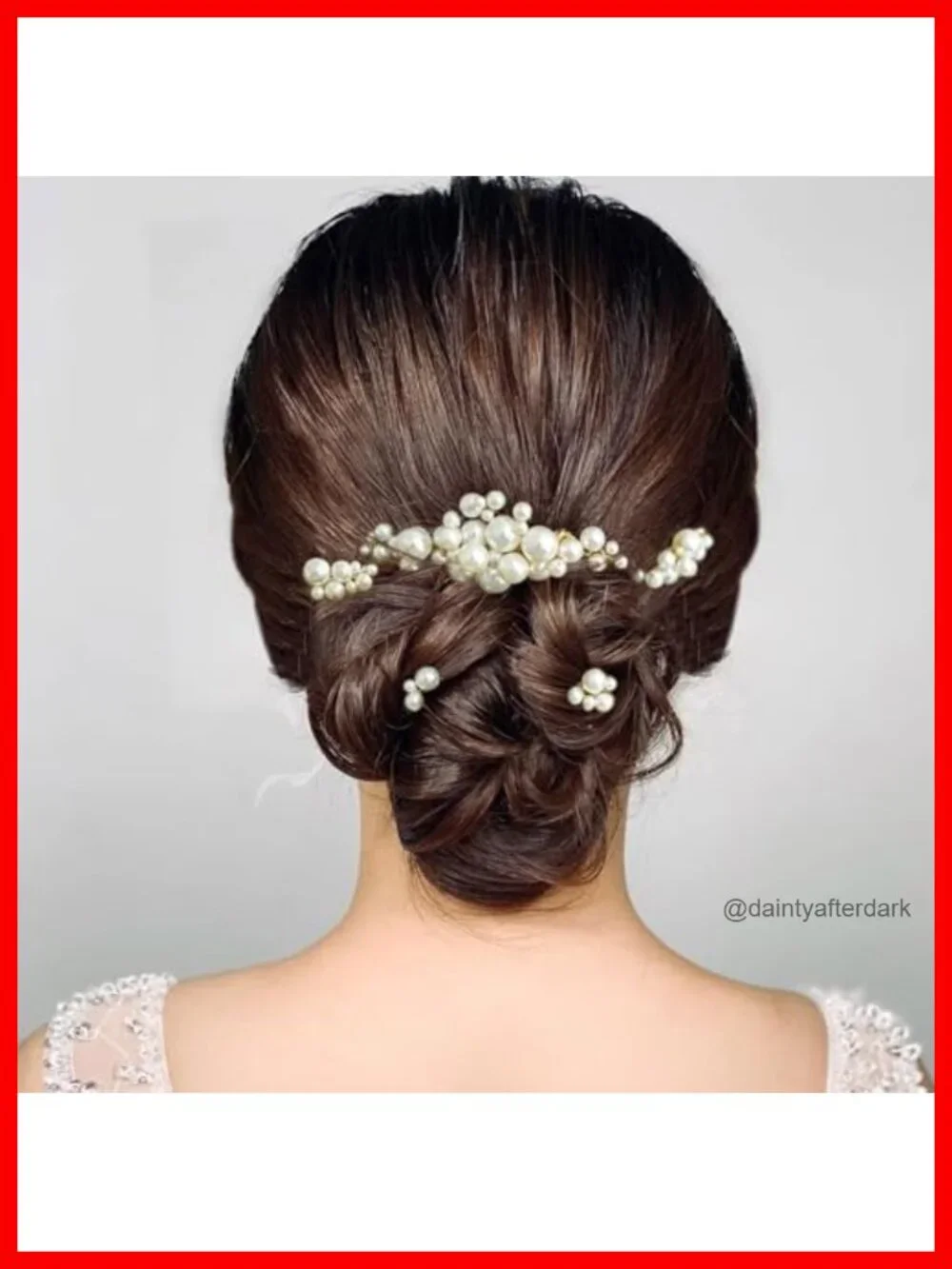 Set of 5 Pearl Hair Combs and Pins for Wedding Bridal Half-Up Updo